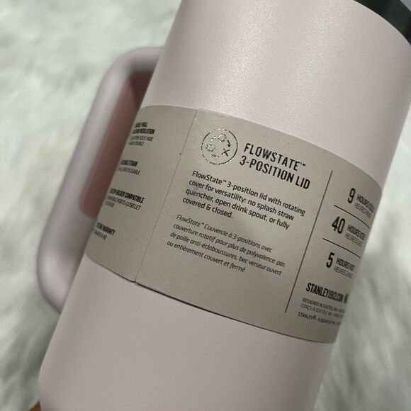 NWT Stanley Flowstate Adventure Quencher H2.0 Travel Tumbler 40 Oz Rose Quartz - Picture 7 of 9